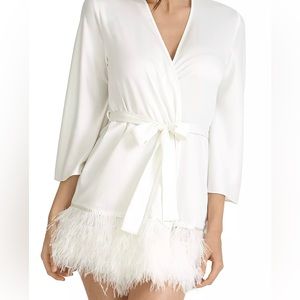 RYA COLLECTION
Swan Cover Up Robe white ostrich fur